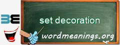 WordMeaning blackboard for set decoration